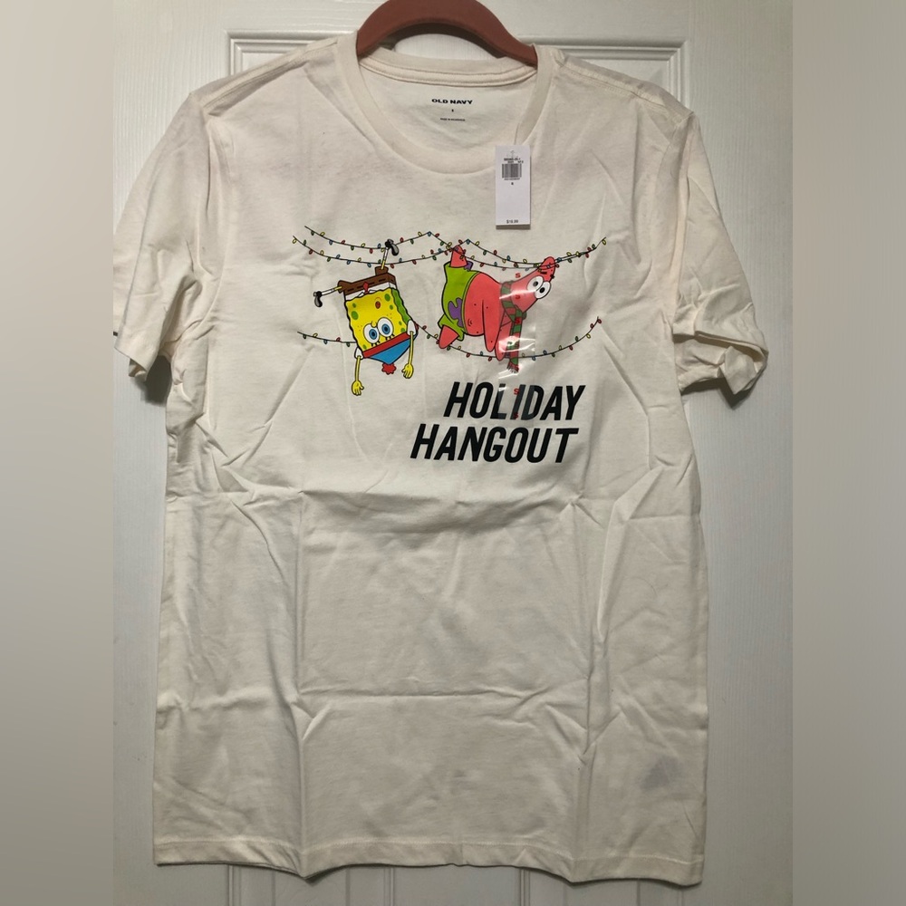 Sponge Bob Square pants Holiday‎ hangout new old navy tee shirt size small NWT